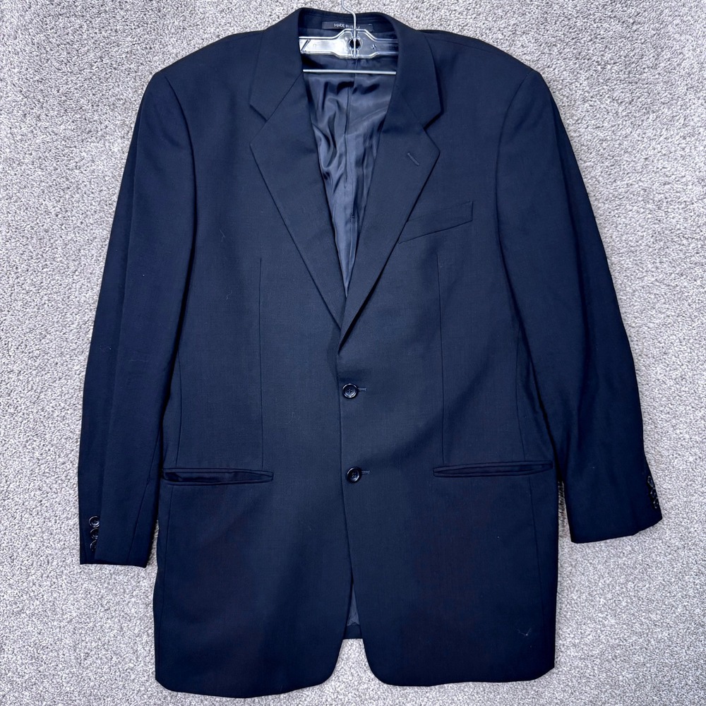 Armani Collezioni Wool Blazer Mens 40L 2C38GD Navy Blue EUC